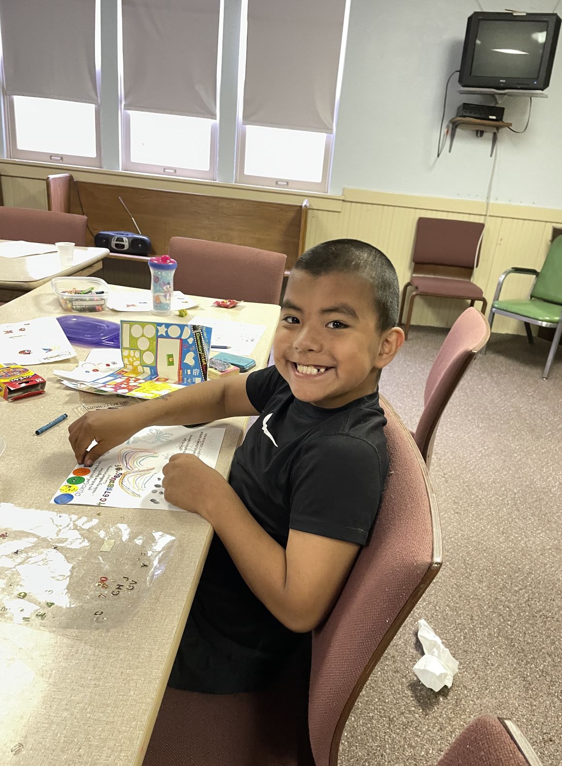 The children use a lot of supplies