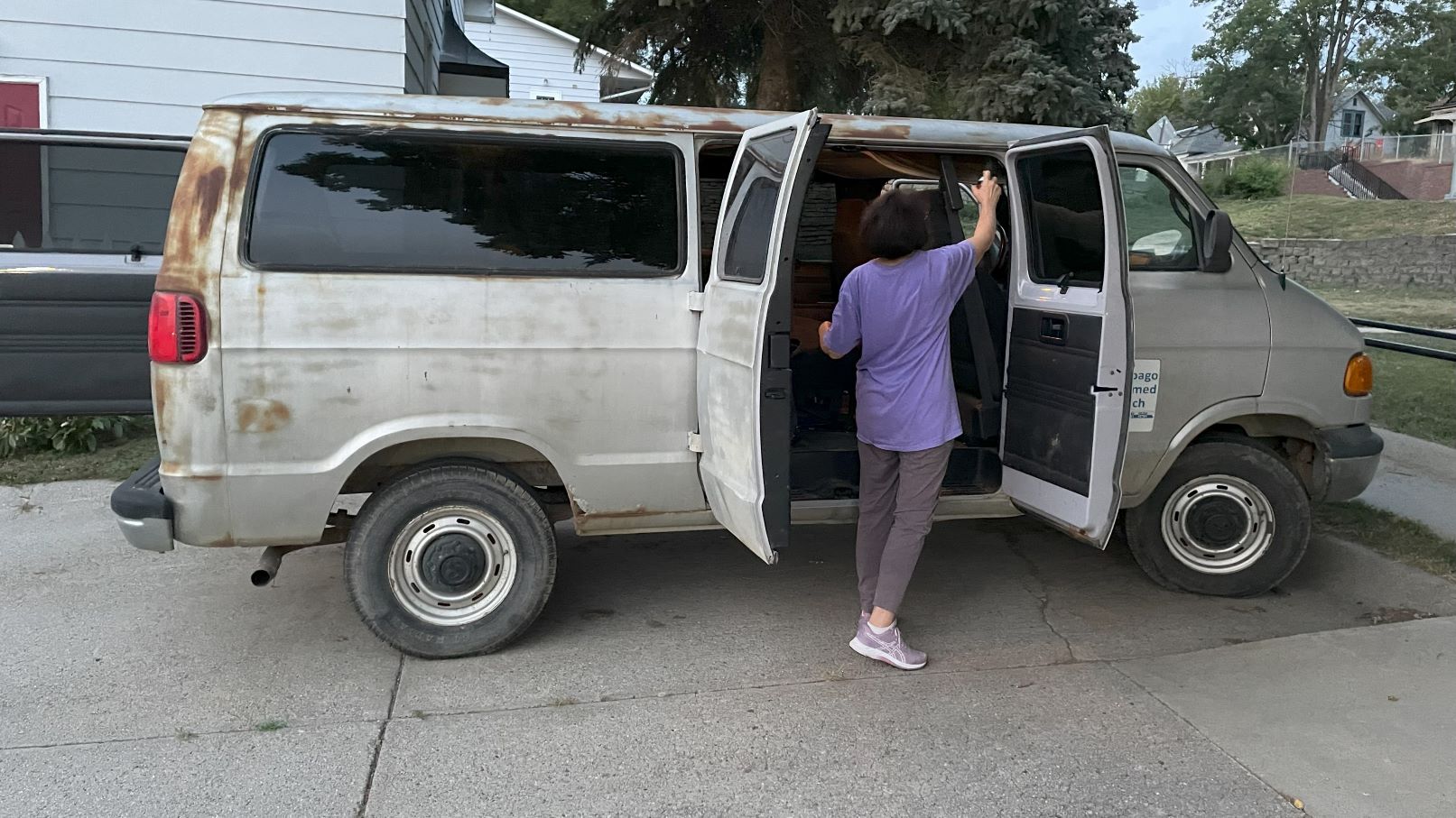 Noelle servicing church van (old)